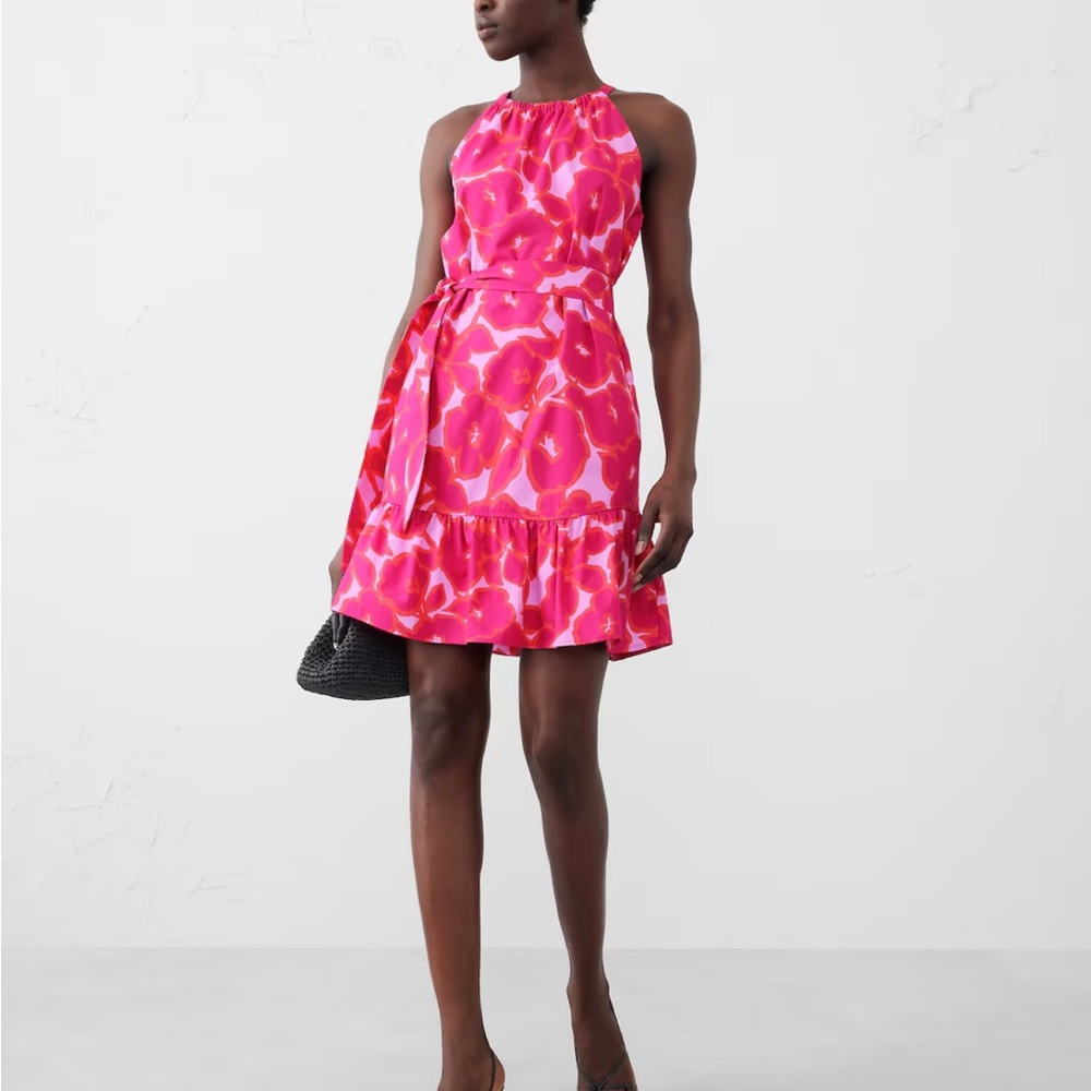 Banana Republic Floral Pink Halter Dress